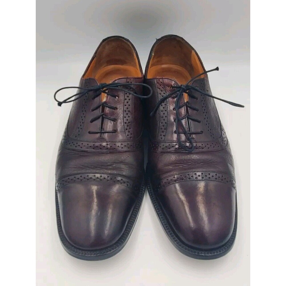 Mezlan‎ Shoes Mens 10 Burgundy Marque Dress Leather Vero Cuoio Lace Up Oxford